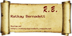 Ratkay Bernadett névjegykártya