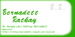 bernadett ratkay business card